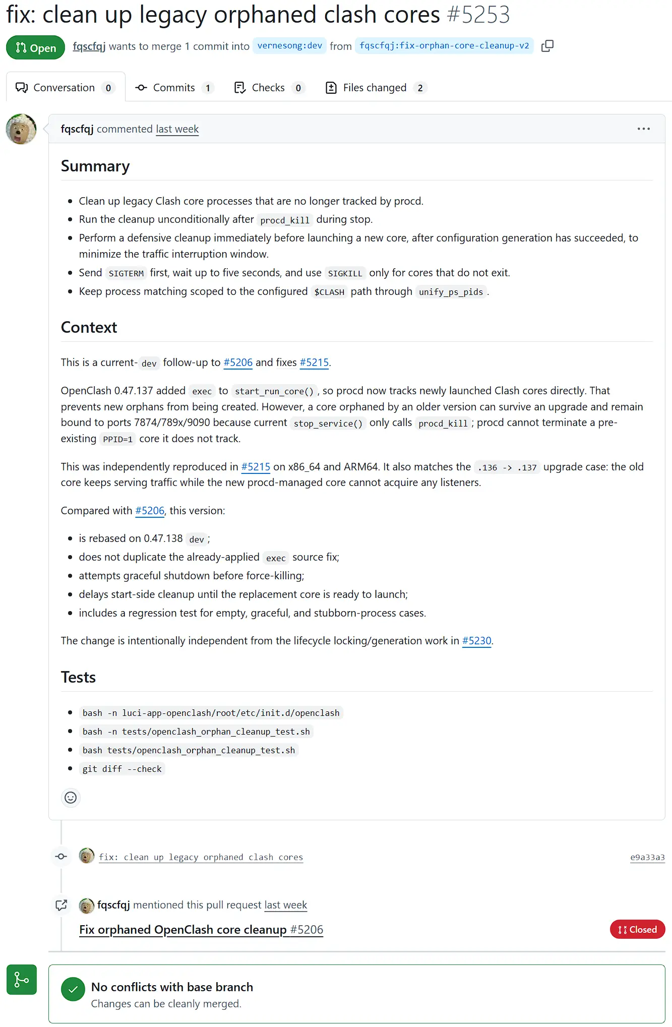 GitHub Issue #5253